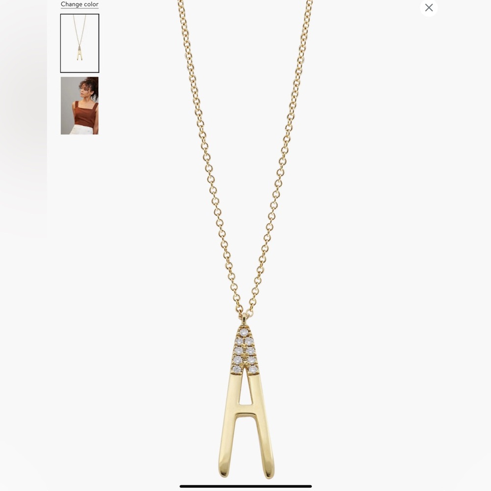 Bony Levy Diamond Initial Pendant Necklace “A”